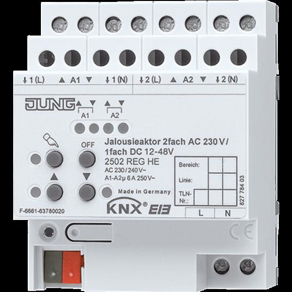 Jung 2502REGHE KNX Jalousieaktor 2fach AC 230 V 1fach DC 24 V