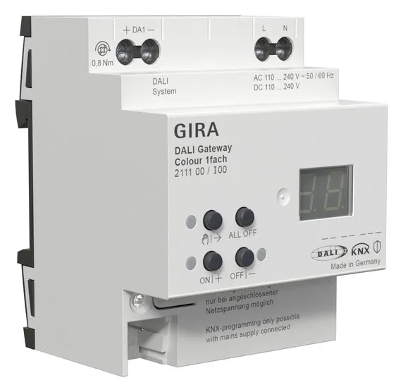 GIRA 211100 DALI Gateway Colour 1f REG KNX Secure