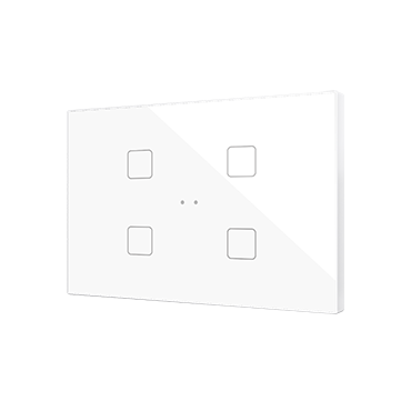 Zennio KNX Tastsensor Flat XL X4. Kapazitiver Taster - 4-fach - Weiss ZVIFXLX4W