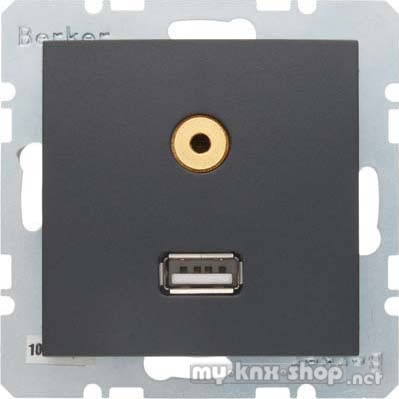 Berker 3315391606 USB/3,5 mm Audio Steckdose...