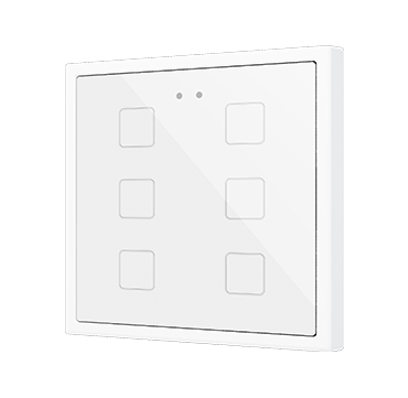 Zennio ZVIF70X6W Flat 70 X6 Kapazitiver Taster 70x70 - 6 Taste - Weiß (Rahmen nicht enthalten)