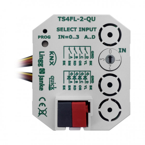 Lingg&Janke Q77883 KNX quick Tasterschnittstelle, für 4 Einzeltasten, mit Einzelader-Anschl. und Win