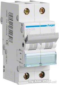 Hager Leitungsschutzschalter 2pol. C-0,5A, 6kA...