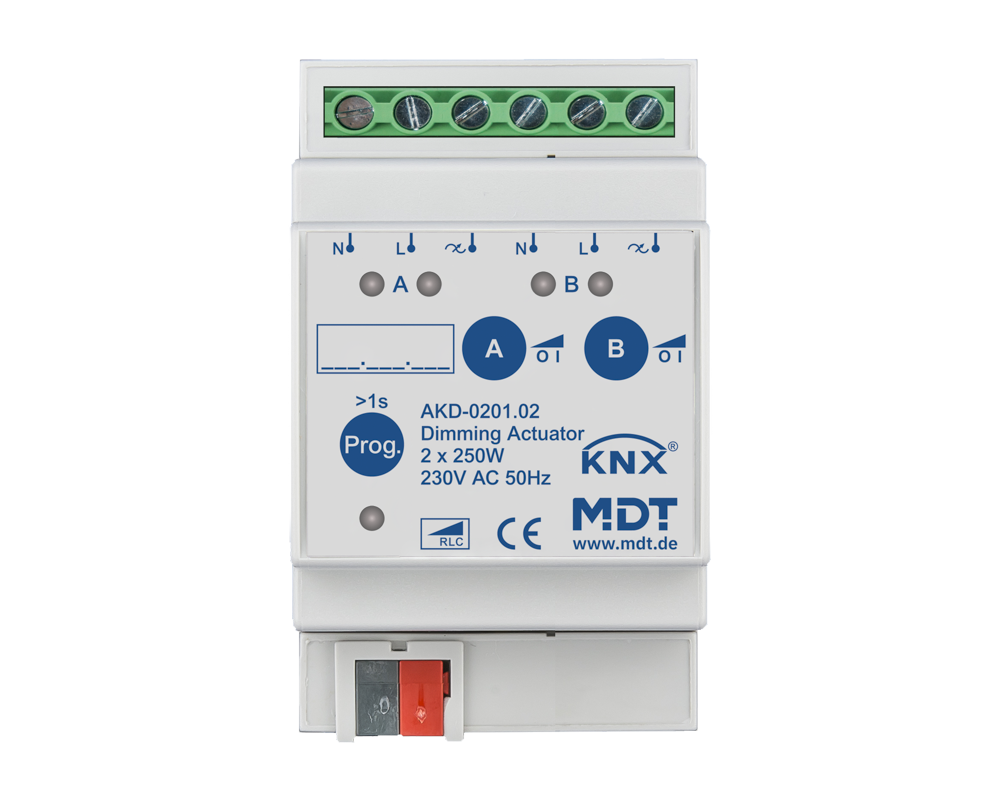 MDT AKD-0201.02 KNX Dimmaktor 2-fach, 3TE REG,...