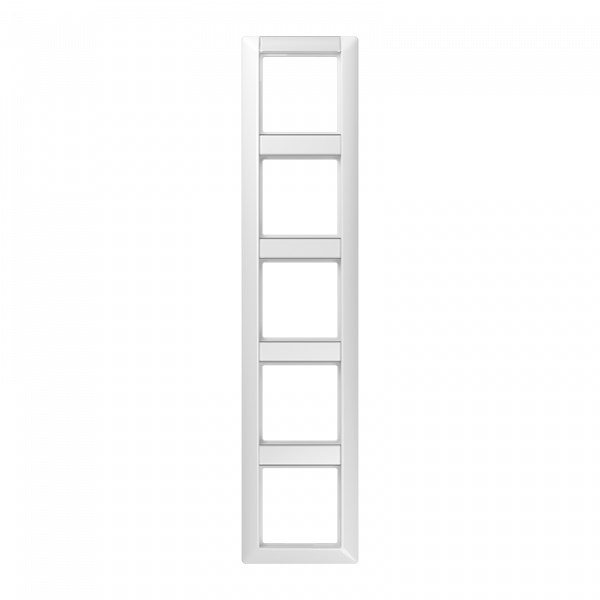 Jung AS585NAWW Rahmen, 5fach, Schriftfelder 13/12,4 x 55,5 mm, für senkrechte Kombination