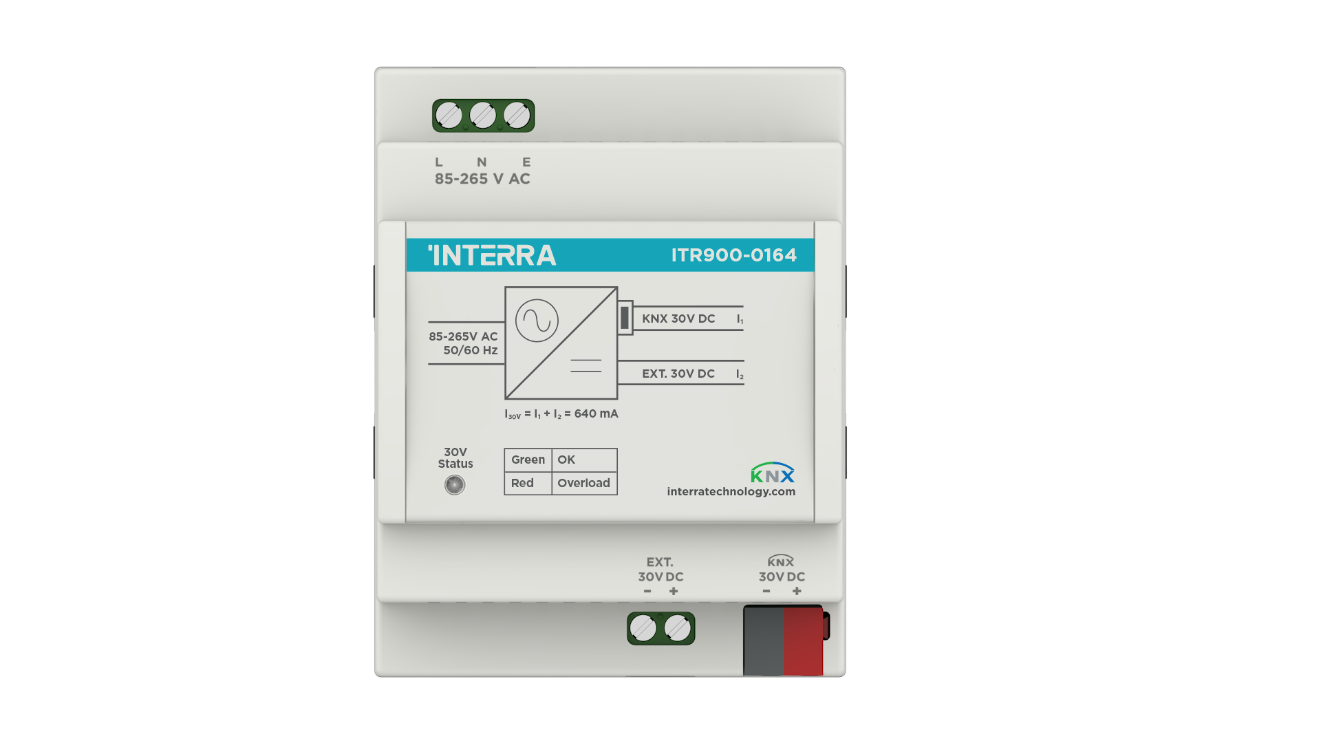 Interra KNX Power Supply 640 mA Aux. Voltage...