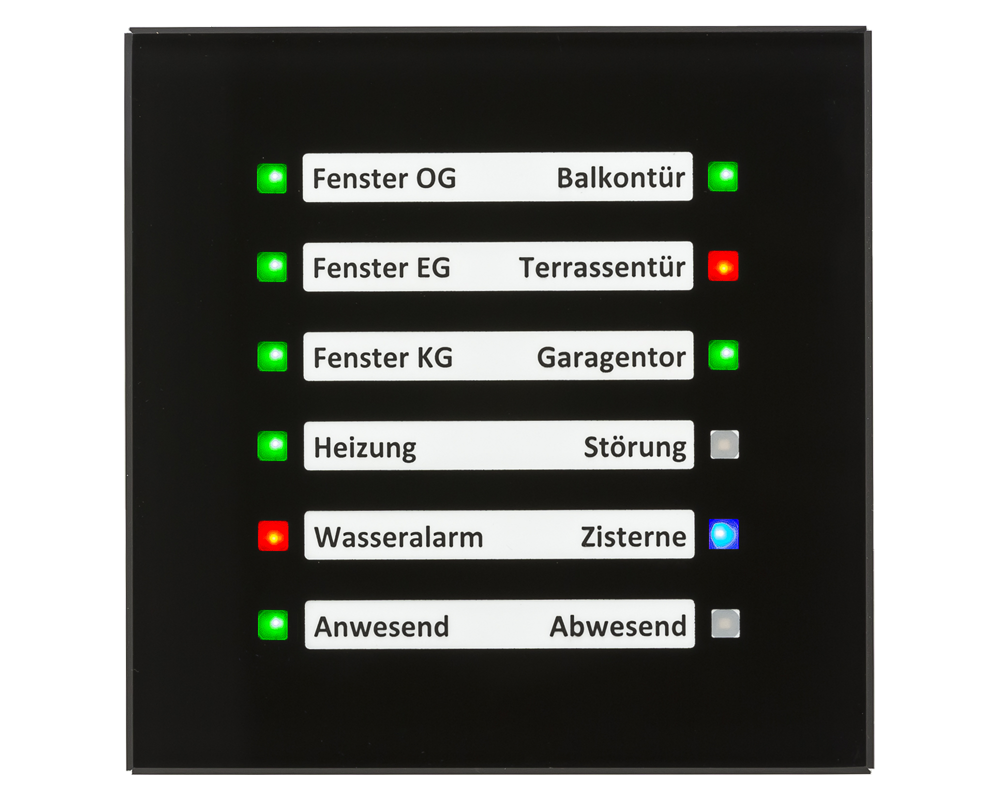 MDT SCN-GLED1S.01S KNX Glas LED Anzeige, Schwarz