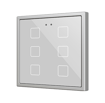 Zennio ZVIF70X6S Flat 70 X6 Kapazitiver Taster 70x70 - 6 Taste - Silber (Rahmen nicht enthalten)