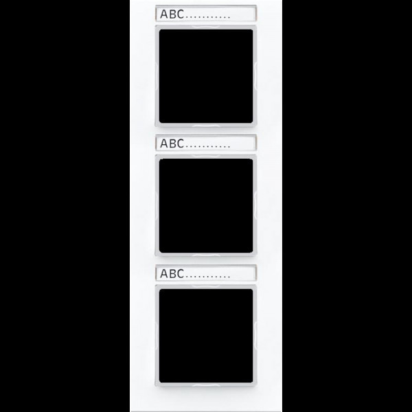 Jung AC583BFNAWW Rahmen, 3fach, Schriftfelder 9 x 55 mm, bruchsicher, für senkrechte Kombination