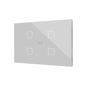 Zennio KNX Tastsensor Flat XL X4. Kapazitiver Taster - 4-fach - Silber ZVIFXLX4S