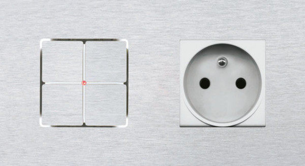 LARA CARRE CJC2941 CJC KNX Tastsensor 1-fach mit LED, 1 Steckdose/2Module Signalweiß lackiert RAL900