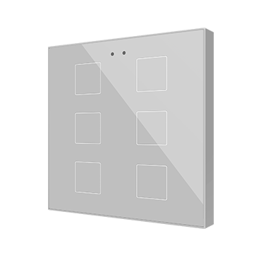 Zennio ZVI-F6-VTSV2 Kapazitiver KNX Taster mit Backlight 6 Tasten silber