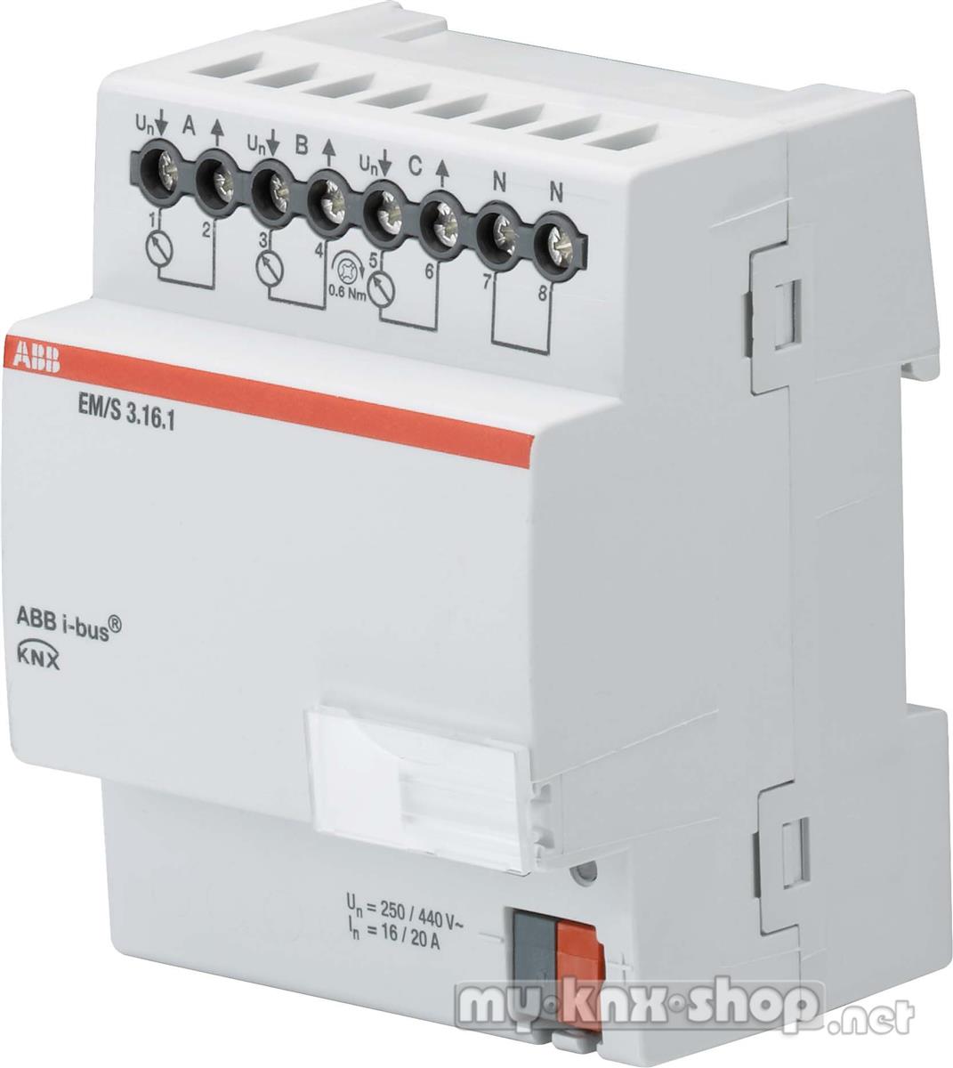 ABB EM/S 3.16.1 Energiemodul 3-fach 16/20A REG