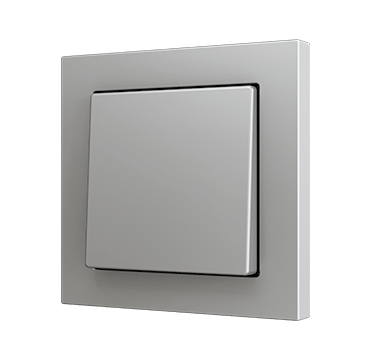 Zennio ZS551PB1S ZS55 - Soft Einfachtaster für 1 Binäreingang 55x55 mm – Silber