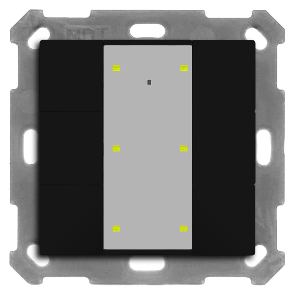 MDT BE-TA55P606.02 KNX Taster Plus 55 6-fach, Schwarz matt