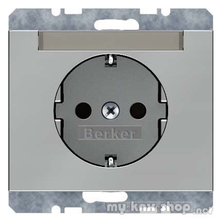 Berker 47397004 Steckdose SCHUKO mit Beschriftungsfeld K.5 edelstahl, lackiert