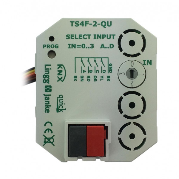 Lingg&Janke Q77880 KNX quick Tasterschnittstelle, für 4 Einzeltasten, mit Einzelader-Anschl. TS4F-2