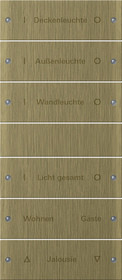 Gira 2136607 Wippenset 6-fach bronze System 55 beschriftbar