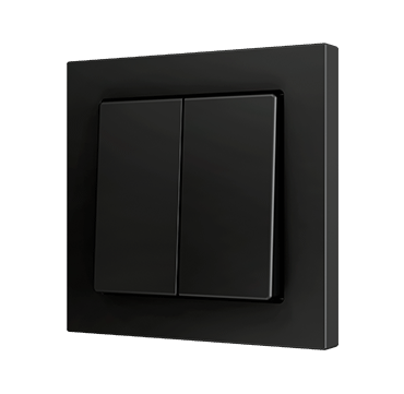 Zennio ZS552PB4A ZS55 - Soft Doppeltaster für 4 Binäreingänge 55x55 mm – Schwarz