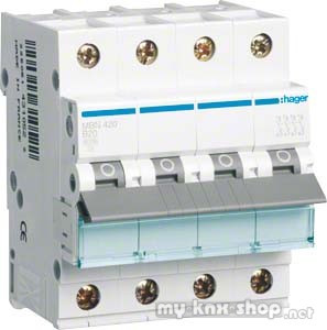 Hager Leitungsschutzschalter 4pol. B-20A, 6kA MBN420