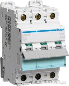 Hager Leitungsschutzschalter 3pol.,B-10A,10kA,3M NBN310