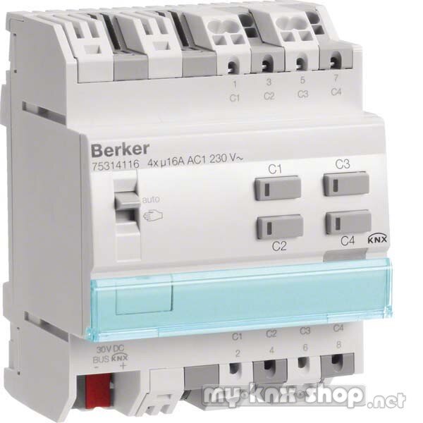 Berker KNX Schalt-/Jalousieaktor 4-/2fach C-Last 16 75314116