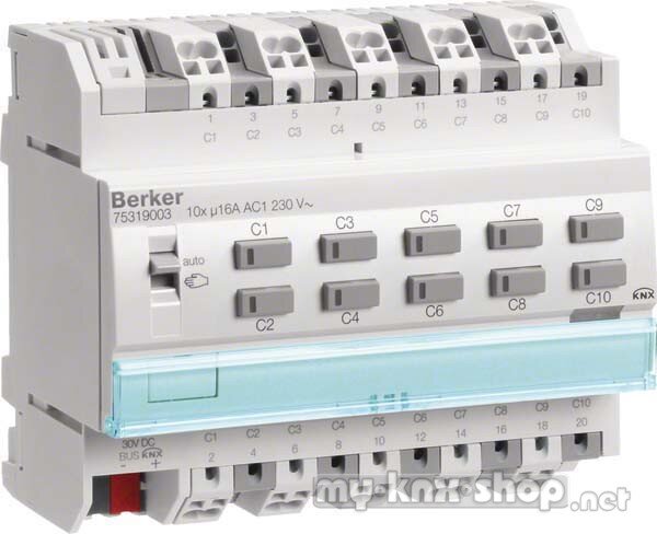 Berker KNX Schalt-/Jalousieaktor 10-/5fach C-Last 1 75319003