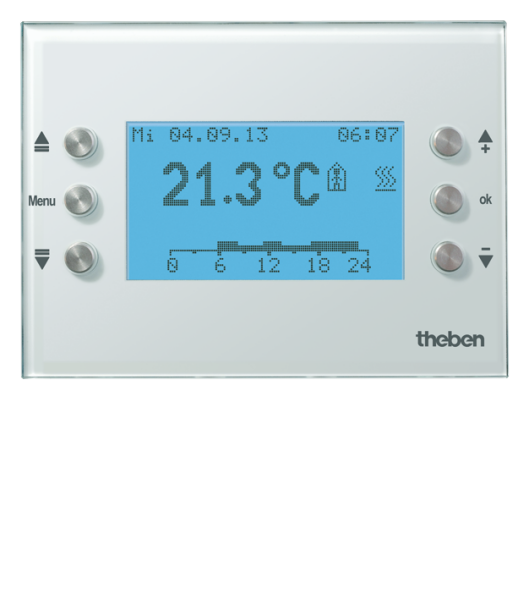 Theben VARIA 826 S WH KNX Multifunktionsdisplay  KNX-Display mit Multifunktion, Einzelraumregelung und Zeitschaltuhr