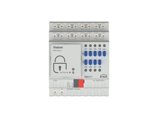 Theben RMG 8 T KNX Kombiaktor (Grundmodul MIX2) 8/4-fach, 16 A 140 µF, KNX TP, Data Secure, Grundgerät MIX2