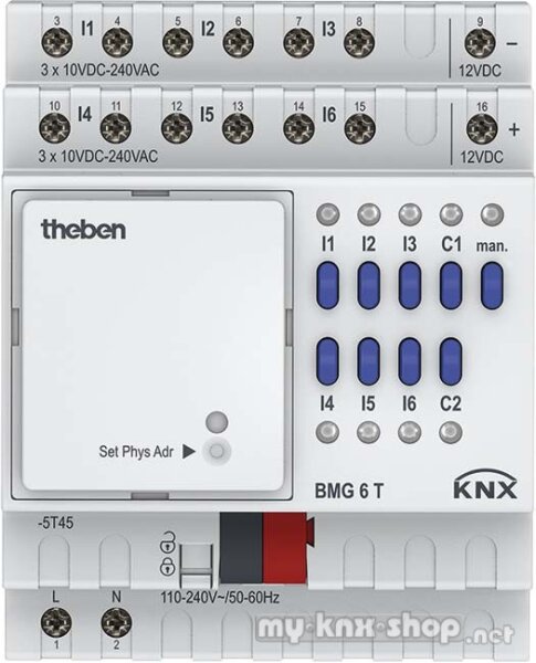 Theben BMG 6 T KNX Binäreingang (Grundmodul MIX2) 6-fach, KNX TP, Data Secure, Grundgerät MIX2