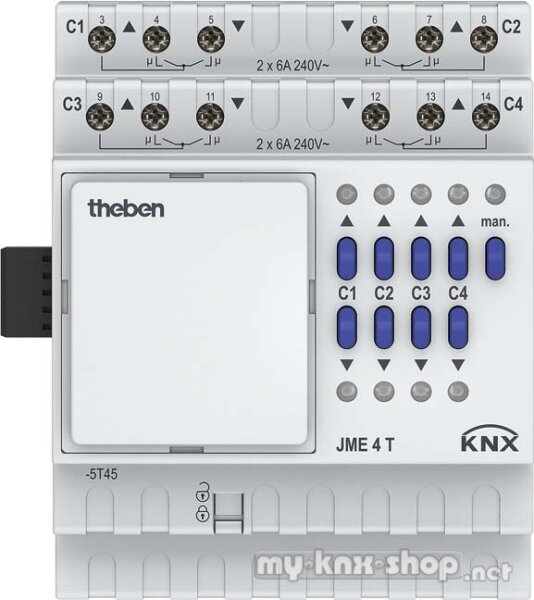 Theben JME 4 T KNX Jalousieaktor (Erweiterungsmodul MIX2) 4-fach, KNX TP, Data Secure, Erweiterung MIX2