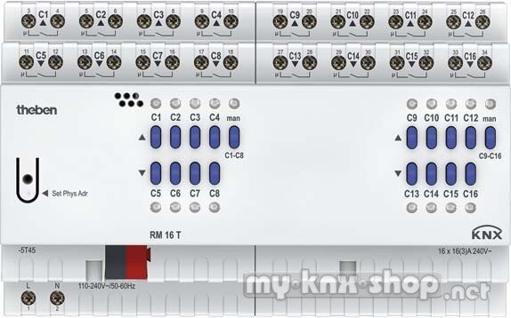 Theben RM 16 T KNX Kombiaktor 16/8-fach KNX-Kombiaktor 16 A 140 µF, KNX TP