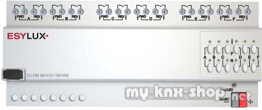 ESYLUX KNX-Jalousieaktor 12-fach 10A 6- CU-DIN SB6CH 10A KNX