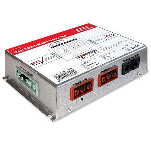 B.E.G. Luxomat 98005 6 Weg-Verbindungsbox M6, für PIR/M-Dim+PIR/S+Taster, 2 Leuchten Netz "in" , Material Metall