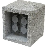 Granit-Energiesäule 4 x Schuko granit-quad, IP44,...