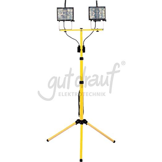 Stativ-Halogen-Fluter,2x400W bis 1,5m, schwenkbar m.Gitter