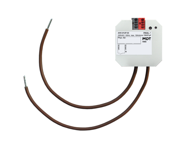 MDT AKK-01UP.03 KNX Schaltaktor 1-fach, UP, 16 A, 230 V AC, Kompakt, 70 µF, 10 EVG