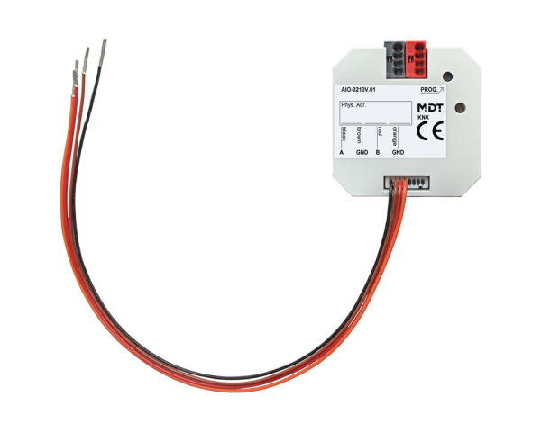 MDT AIO-0210V.01 KNX Analog I/O 2-fach, UP, 0-10 V, Ein-/Ausgang umschaltbar