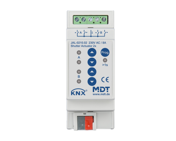 MDT JAL-0210.02 KNX Jalousieaktor 2-fach, 2TE REG, 8 A, 230 V AC