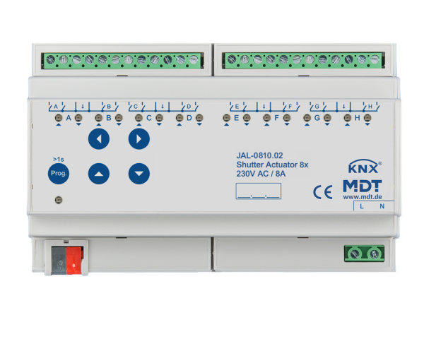 MDT JAL-0810.02 KNX Jalousieaktor 8-fach, 8TE REG, 8 A, 230 V AC