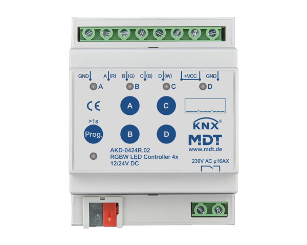 MDT AKD-0424R.02 KNX LED Controller 4-Kanal 4/8 A, RGBW, 4TE REG