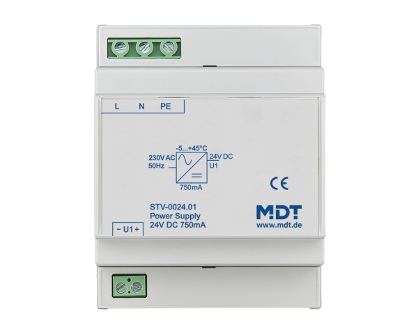 MDT STV-0024.01 MDT Spannungsversorgung, 4TE REG, 750 mA, 24 V DC SELV