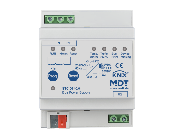 MDT STC-0640.01 KNX Busspannungsversorgung mit Diagnosefunktion, 4TE REG, 640 mA