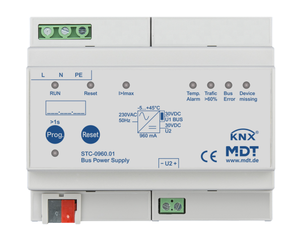 MDT STC-0960.01 KNX Busspannungsversorgung mit Diagnosefunktion, 6TE REG, 960 mA