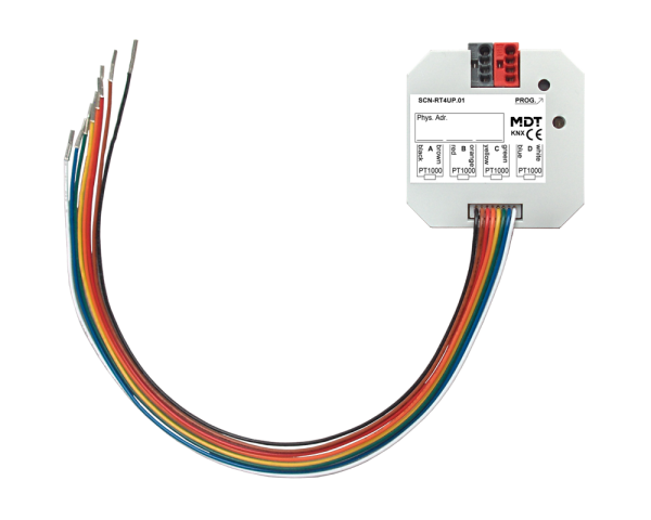 MDT SCN-RT4UP.01 KNX Temperaturregler/Sensor 4-fach, UP, für PT1000 Temperaturfühler