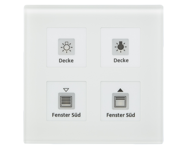 MDT BE-GT04W.01 KNX Glastaster Plus 4-fach, Weiß