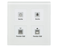 MDT BE-GT04W.01 KNX Glastaster Plus 4-fach, Weiß