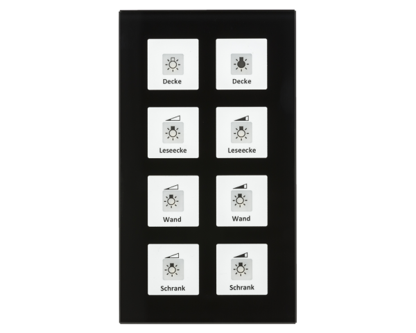MDT BE-GT08S.01 KNX Glastaster Plus 8-fach, Schwarz