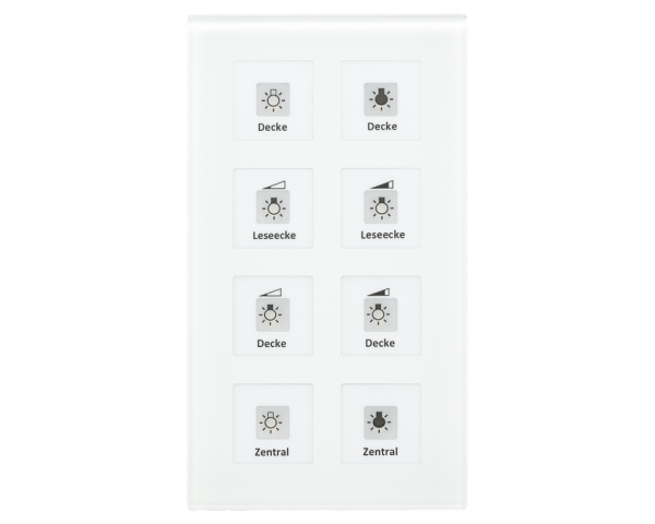 MDT BE-GTT8W.01 KNX Glastaster Plus 8-fach, Weiß, mit Temperatursensor