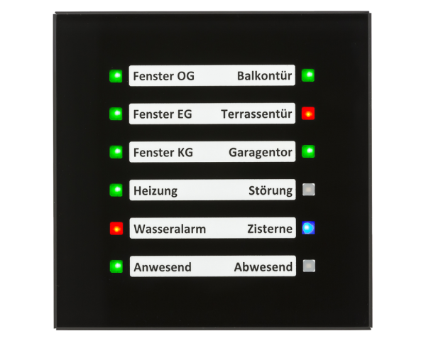 MDT SCN-GLED1S.01S KNX Glas LED Anzeige, Schwarz